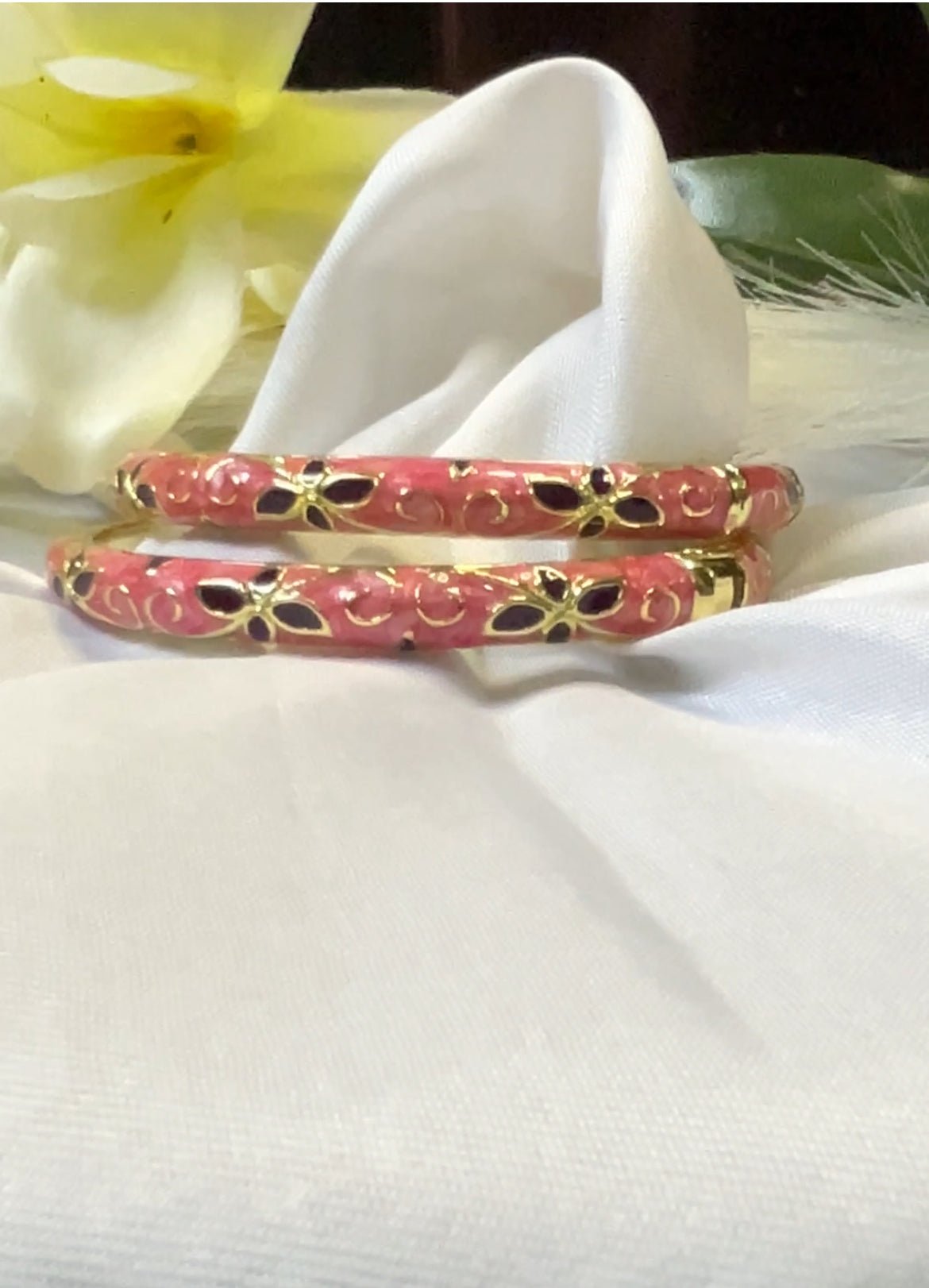 Pink Meenakari Enamel bracelet Bangle - CharmsCrafted