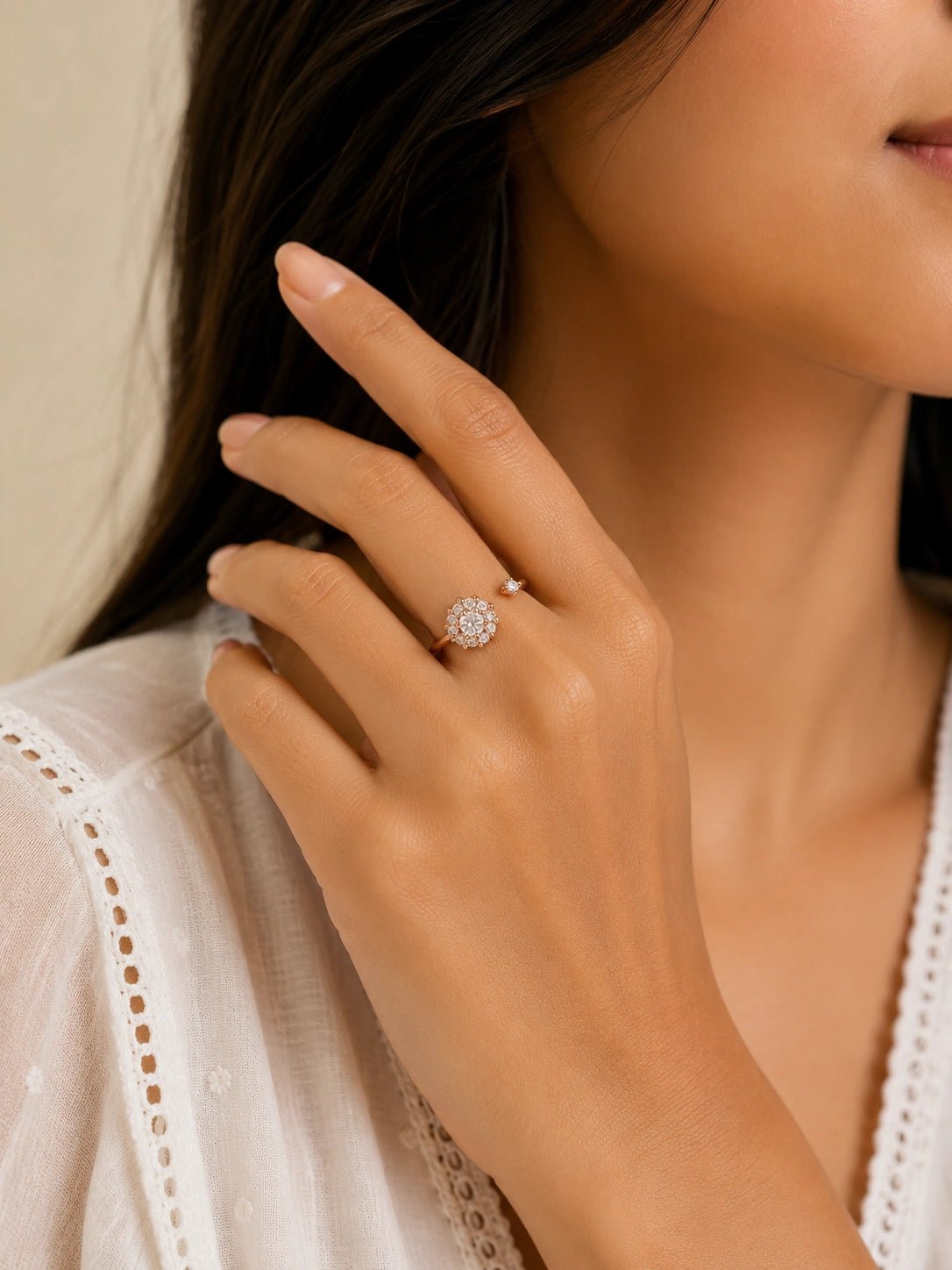 Rose Gold Diamond Ring - CharmsCrafted