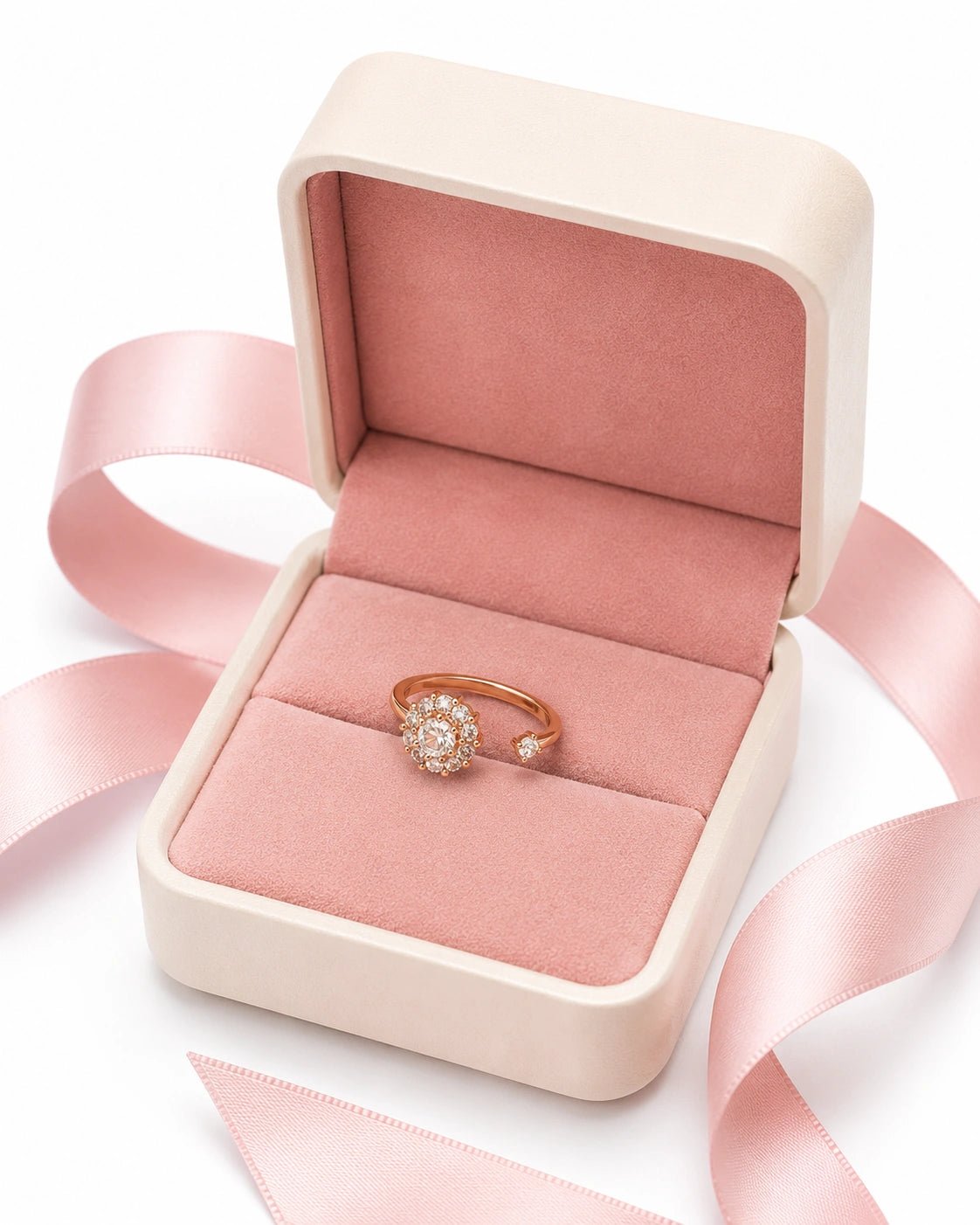 Rose Gold Diamond Ring - CharmsCrafted