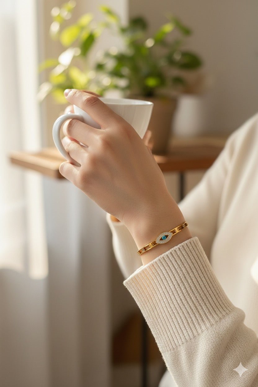 Studded Evil Eye bracelet - CharmsCrafted
