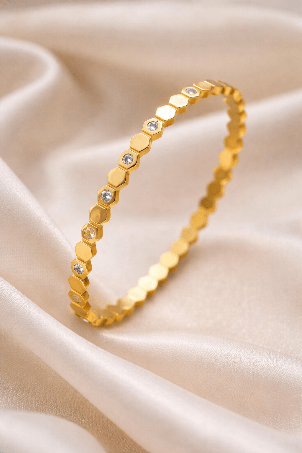 Thin wrist hexagonal bracelet - CharmsCrafted