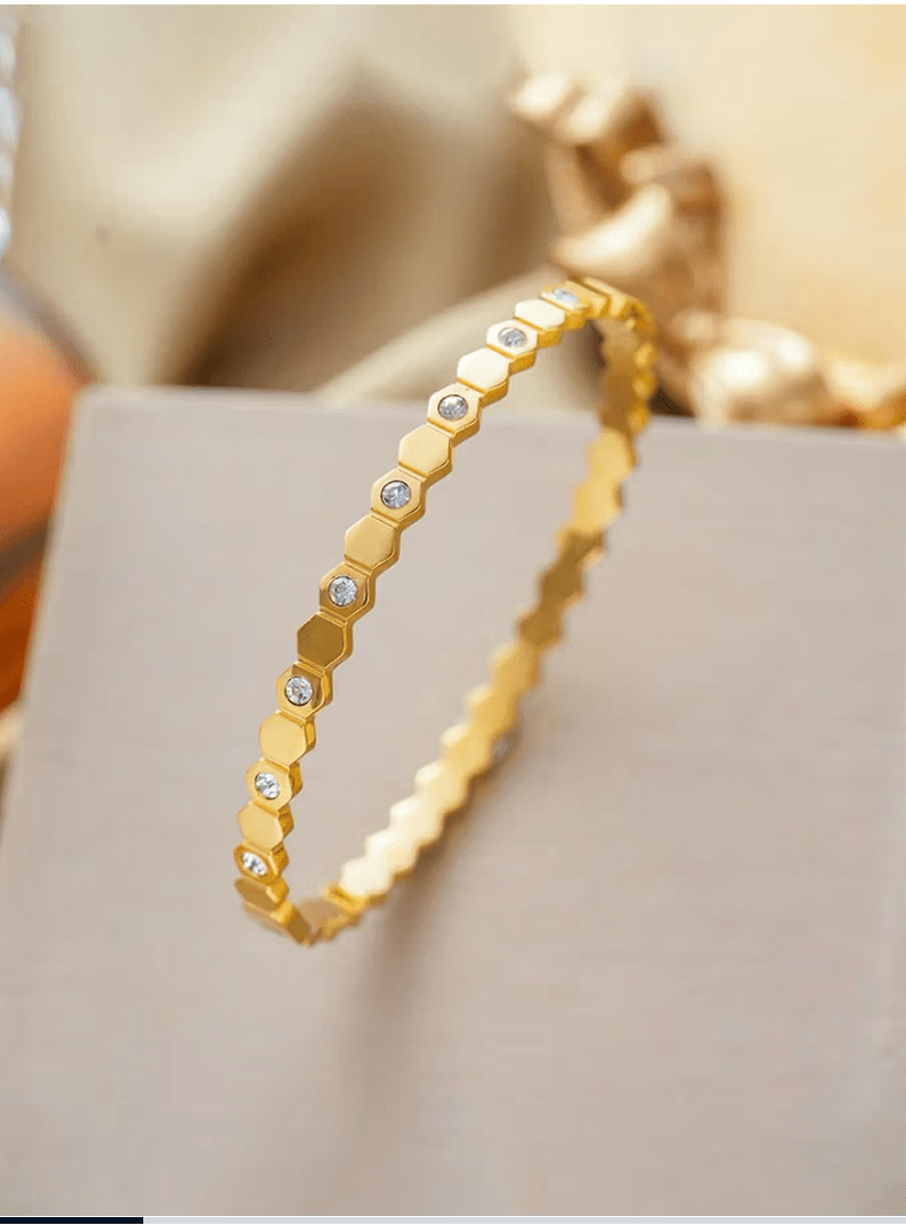 Thin wrist hexagonal bracelet - CharmsCrafted