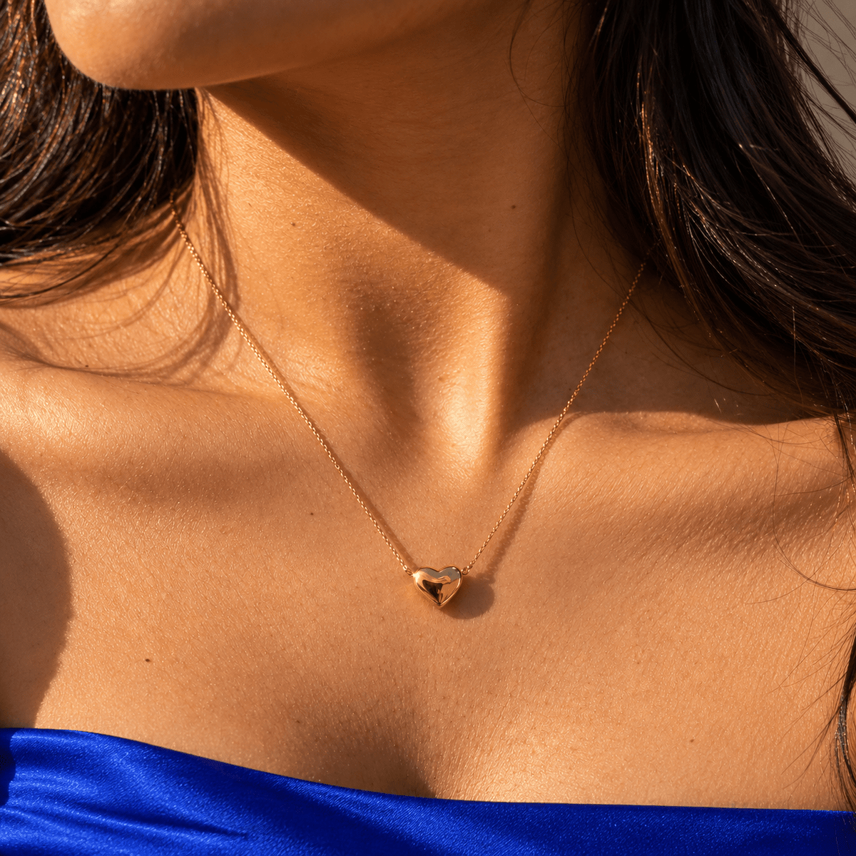 Tiny Heart Necklace – Gold Plated Anti-Tarnish Mini Heart Pendant - CharmsCrafted