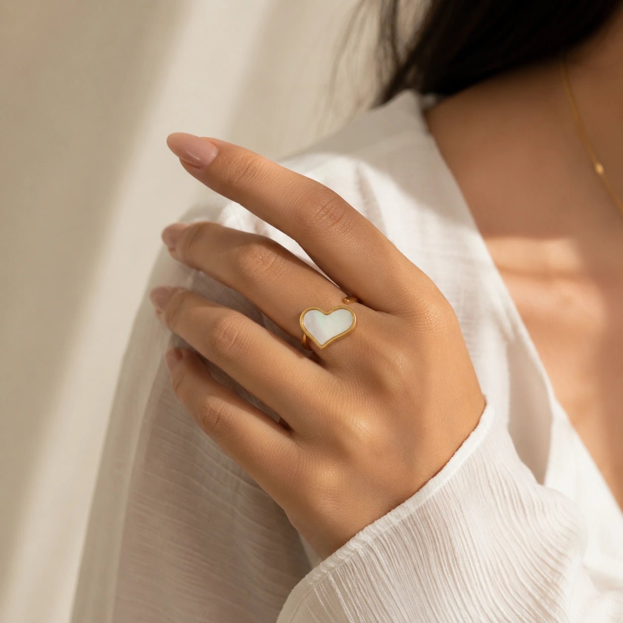 White Heart Ring - CharmsCrafted